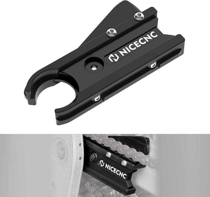 NICECNC Chain Slider Guide Guard Protector Aluminum Compatible with Yamaha YFZ450R 2009 2010 2011 2012 2013-2023, YFZ450R SE 2009-2019 2020 2021 2022 2023, YFZ450X 2010 2011 Black - Image 1